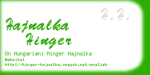 hajnalka hinger business card